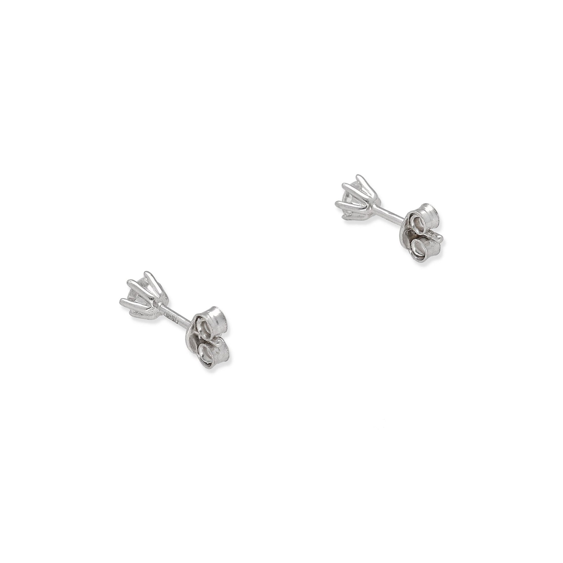Pendientes de Compromiso con Diamantes Certificados y Oro Blanco 18k 6 Garras