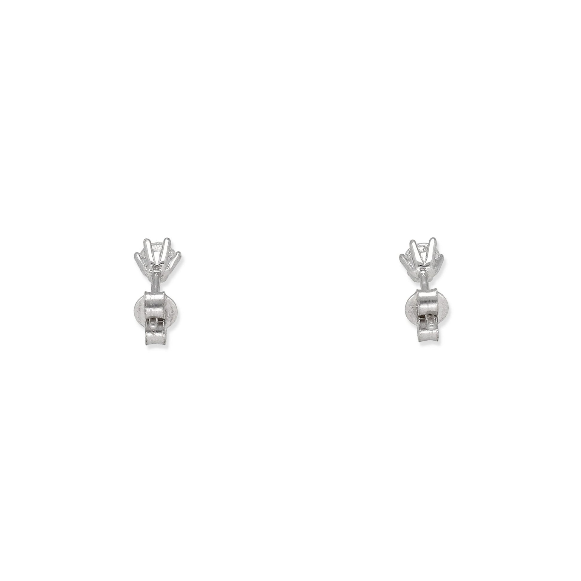 Pendientes de Compromiso con Diamantes Certificados y Oro Blanco 18k 6 Garras