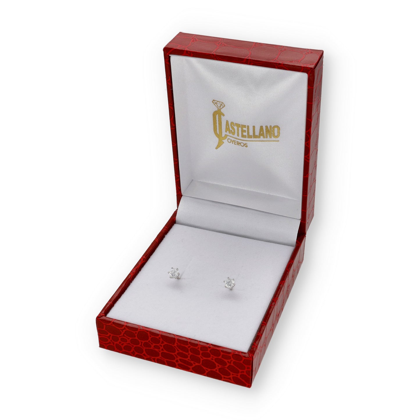Pendientes de Compromiso con Diamantes Certificados y Oro Blanco 18k 6 Garras
