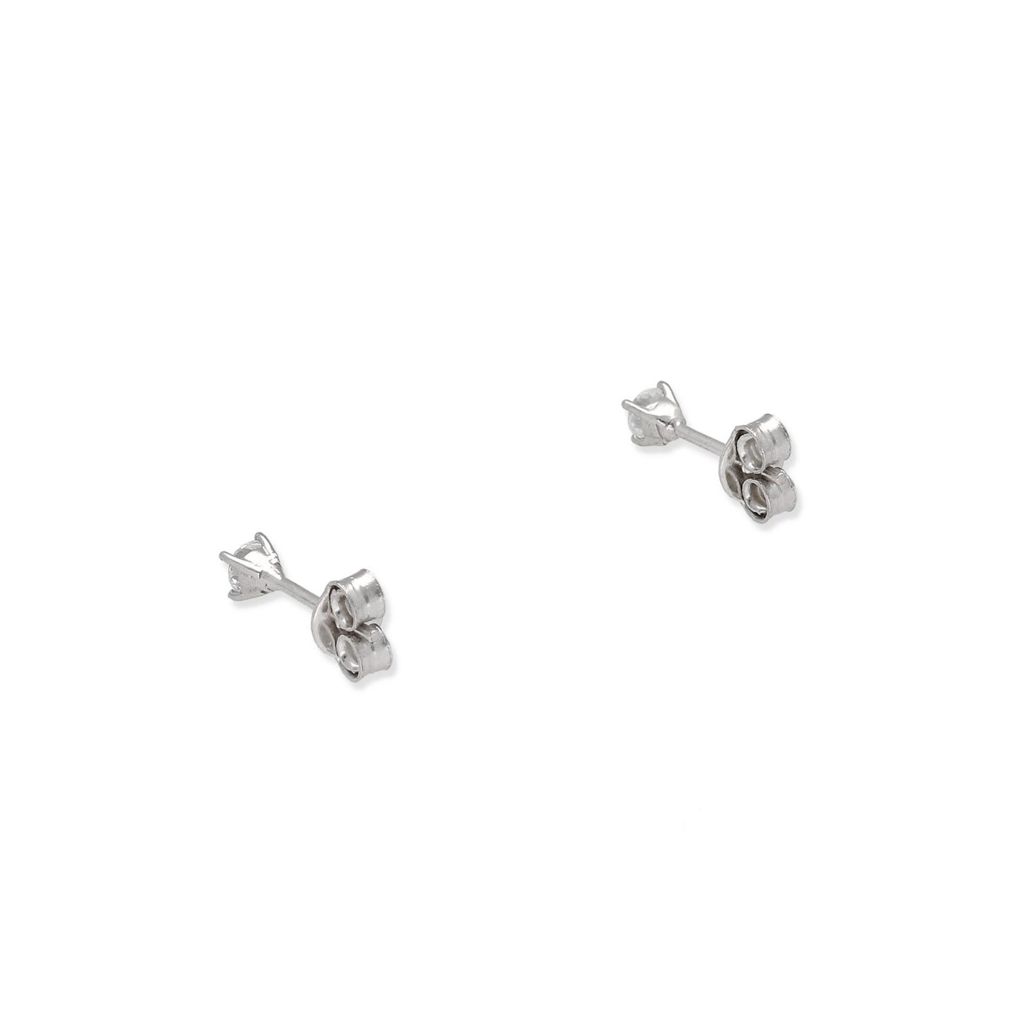 Pendientes de Compromiso con Diamantes Certificados y Oro Blanco 18k 4 Garras