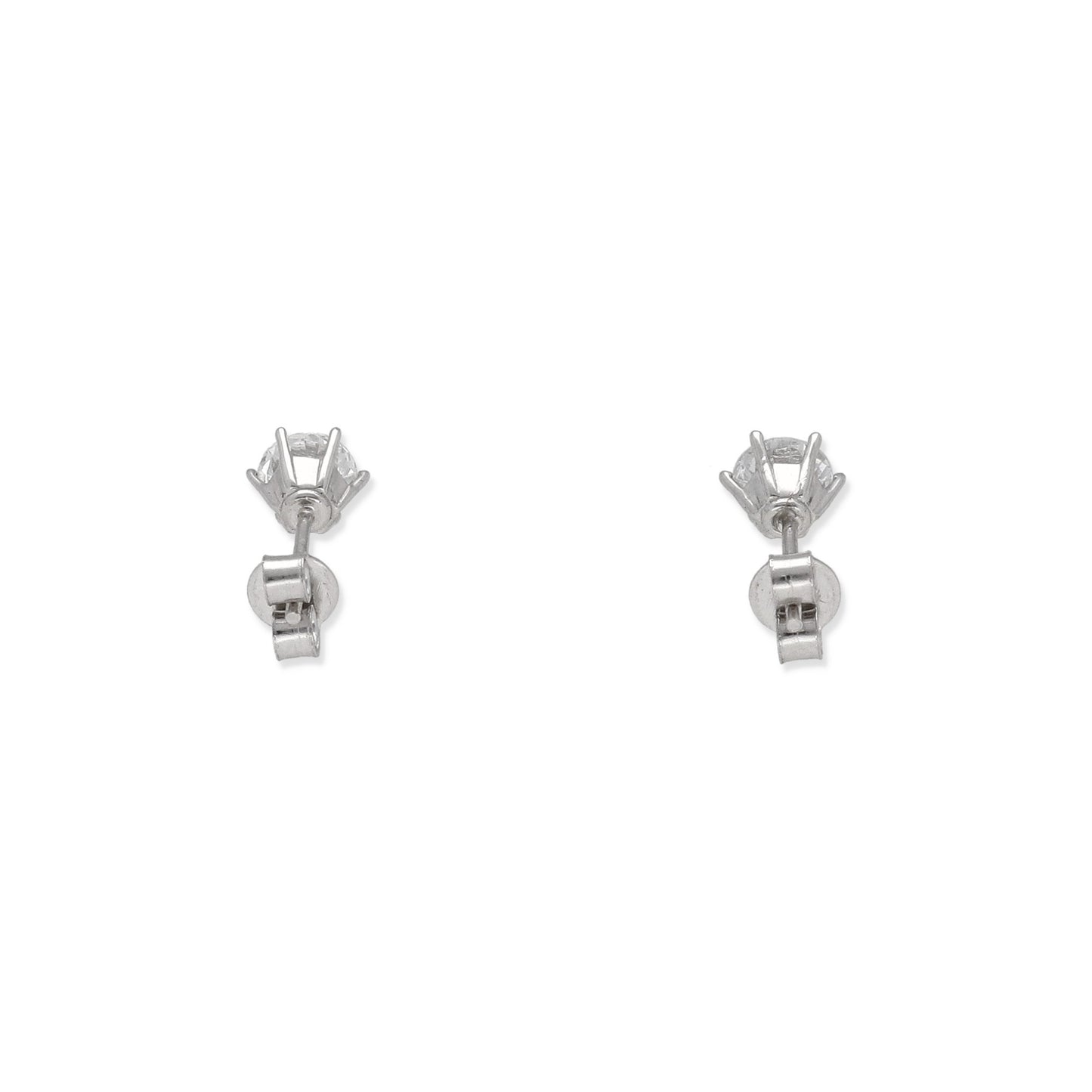 Pendientes de Compromiso con Diamantes Certificados y Oro Blanco 18k 6 Garras