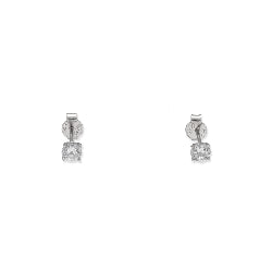 Pendientes de Compromiso con Diamantes Certificados y Oro Blanco 18k 4 Garras