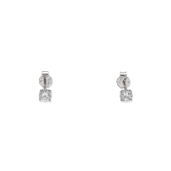 Pendientes de Compromiso con Diamantes Certificados y Oro Blanco 18k 4 Garras