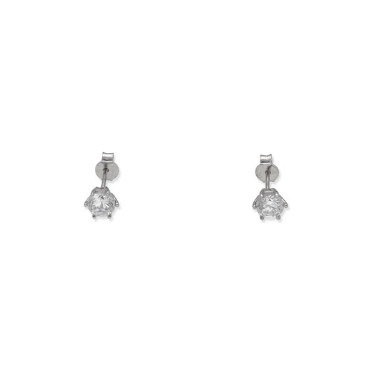 Pendientes de Compromiso con Diamantes Certificados y Oro Blanco 18k 6 Garras