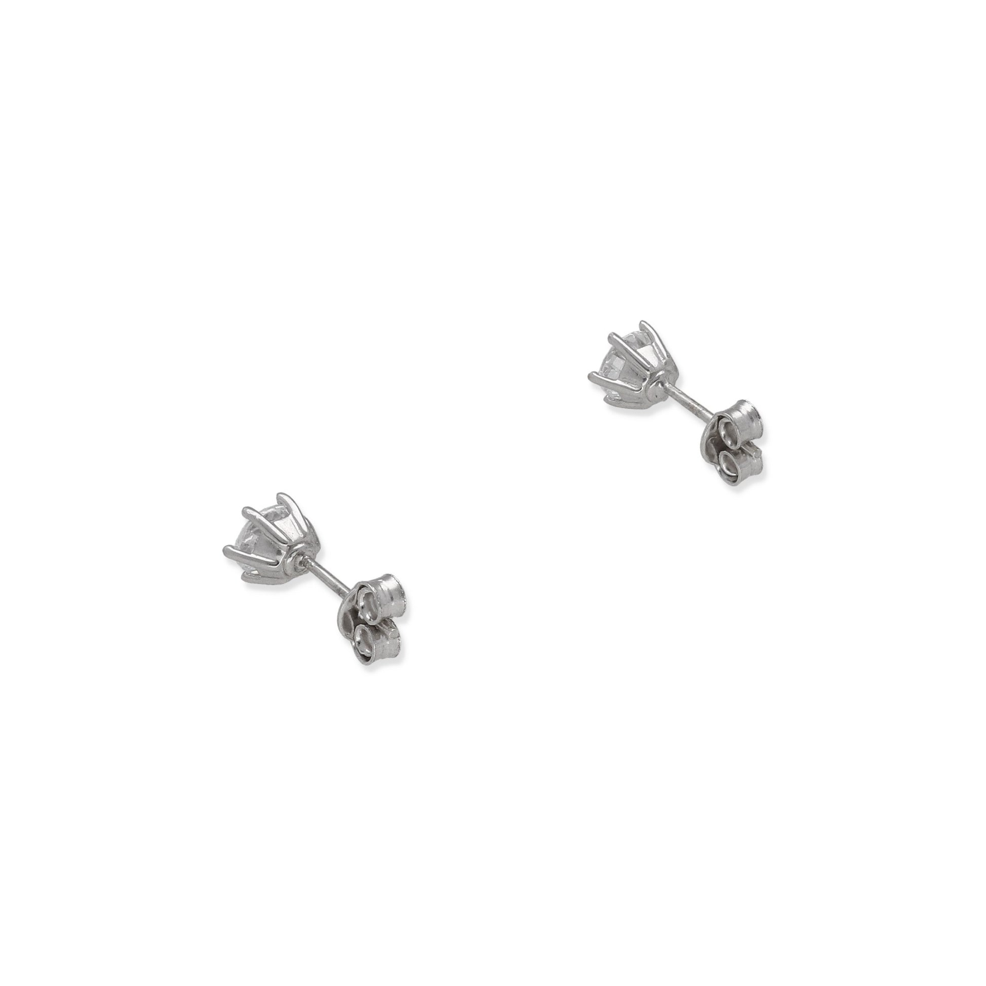 Pendientes de Compromiso con Diamantes Certificados y Oro Blanco 18k 6 Garras