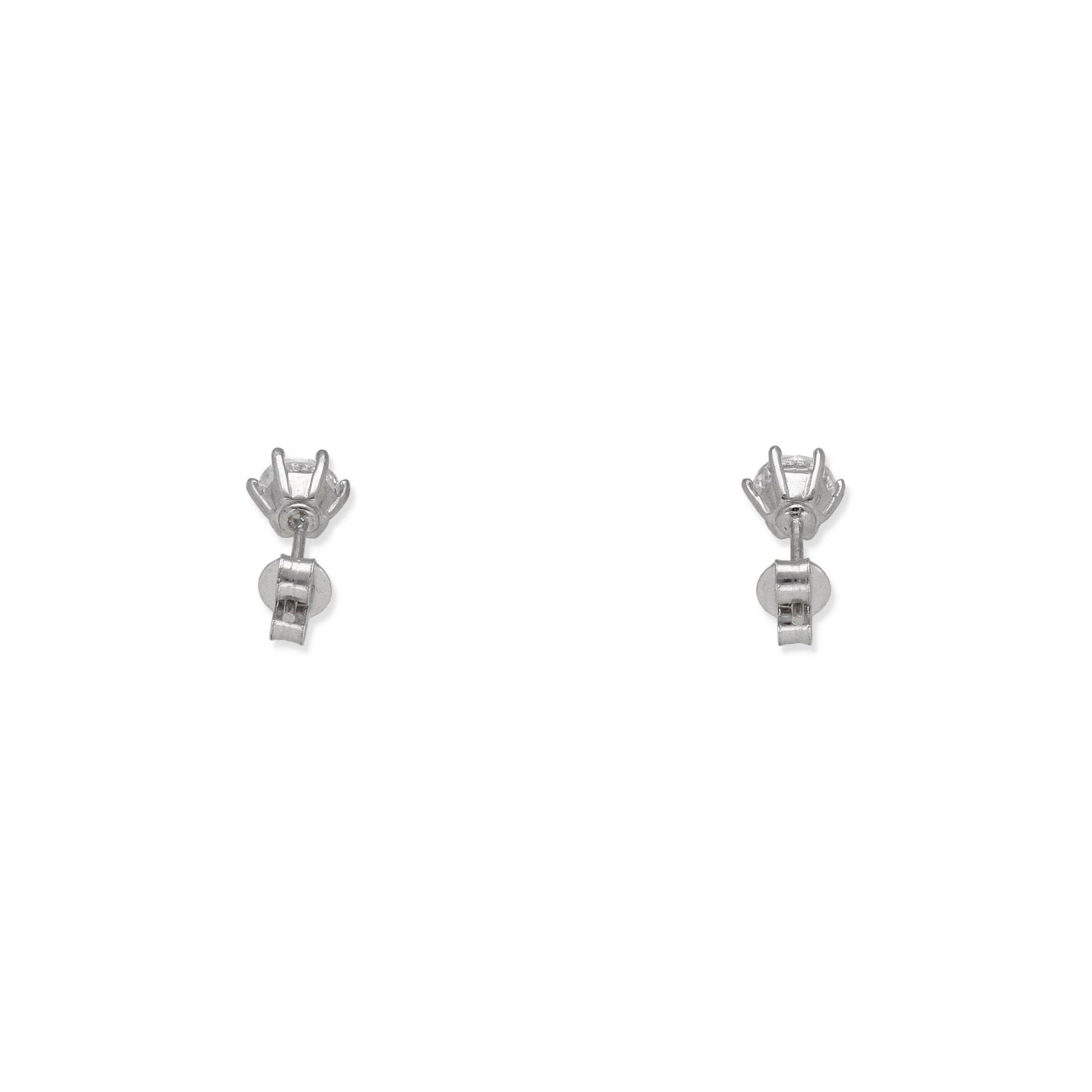 Pendientes de Compromiso con Diamantes Certificados y Oro Blanco 18k 6 Garras