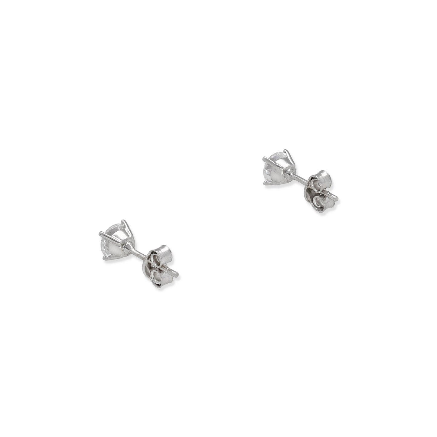 Pendientes de Compromiso con Diamantes Certificados y Oro Blanco 18k 4 Garras