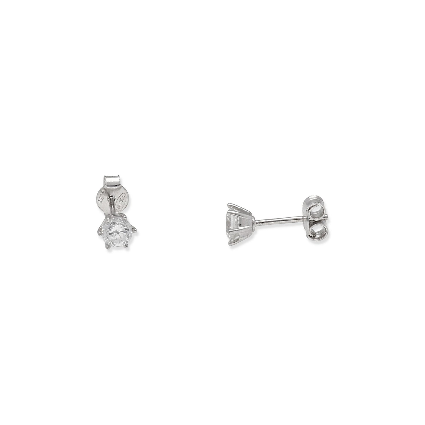 Pendientes de Compromiso con Diamantes Certificados y Oro Blanco 18k 6 Garras