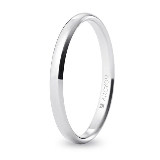 Alianza de Boda de 2,5 mm en Oro Blanco 18k Pulido