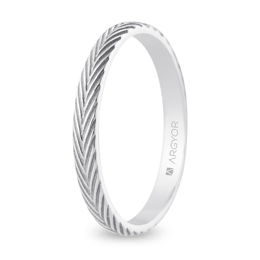 Alianza de Oro Blanco 18K Diseño de Espiga de 2,50 mm