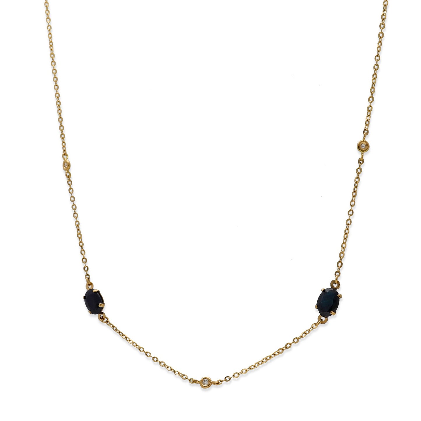 Collar Duo de Oro 18K con Zafiros y Diamantes