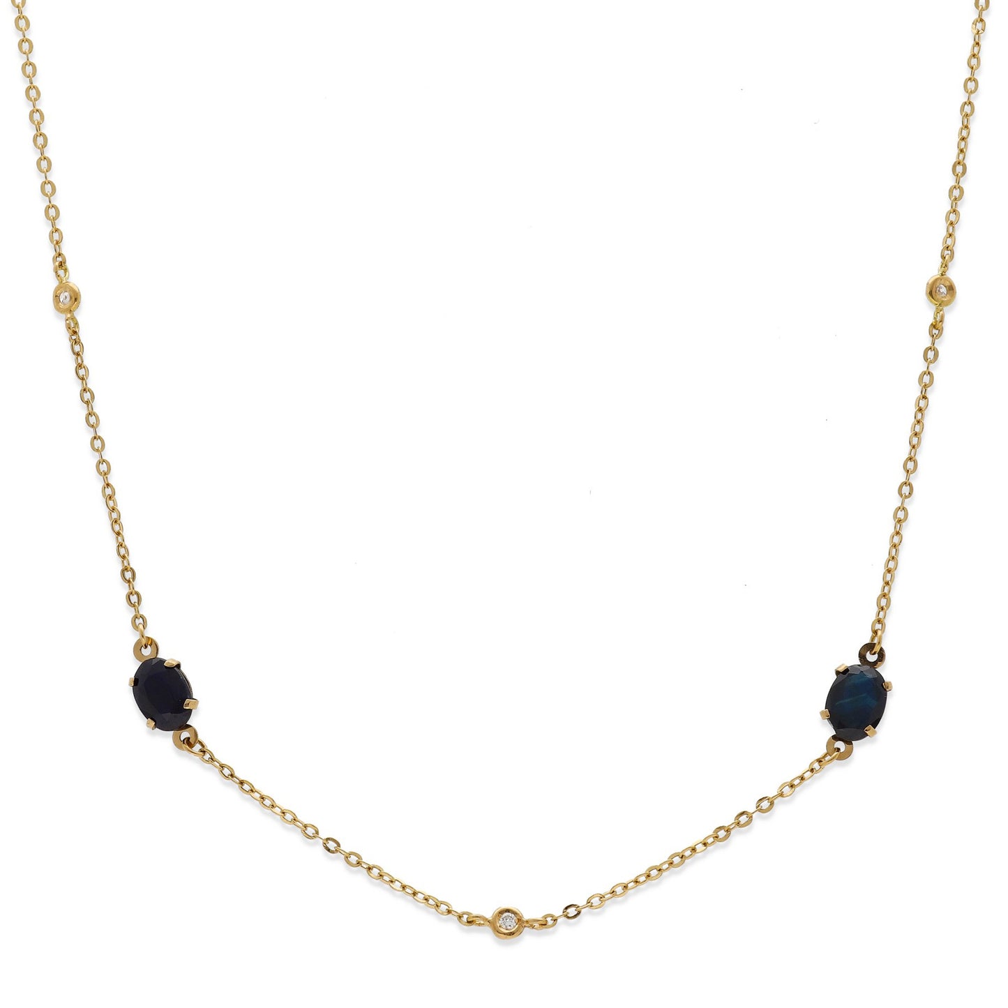 Collar Duo de Oro 18K con Zafiros y Diamantes