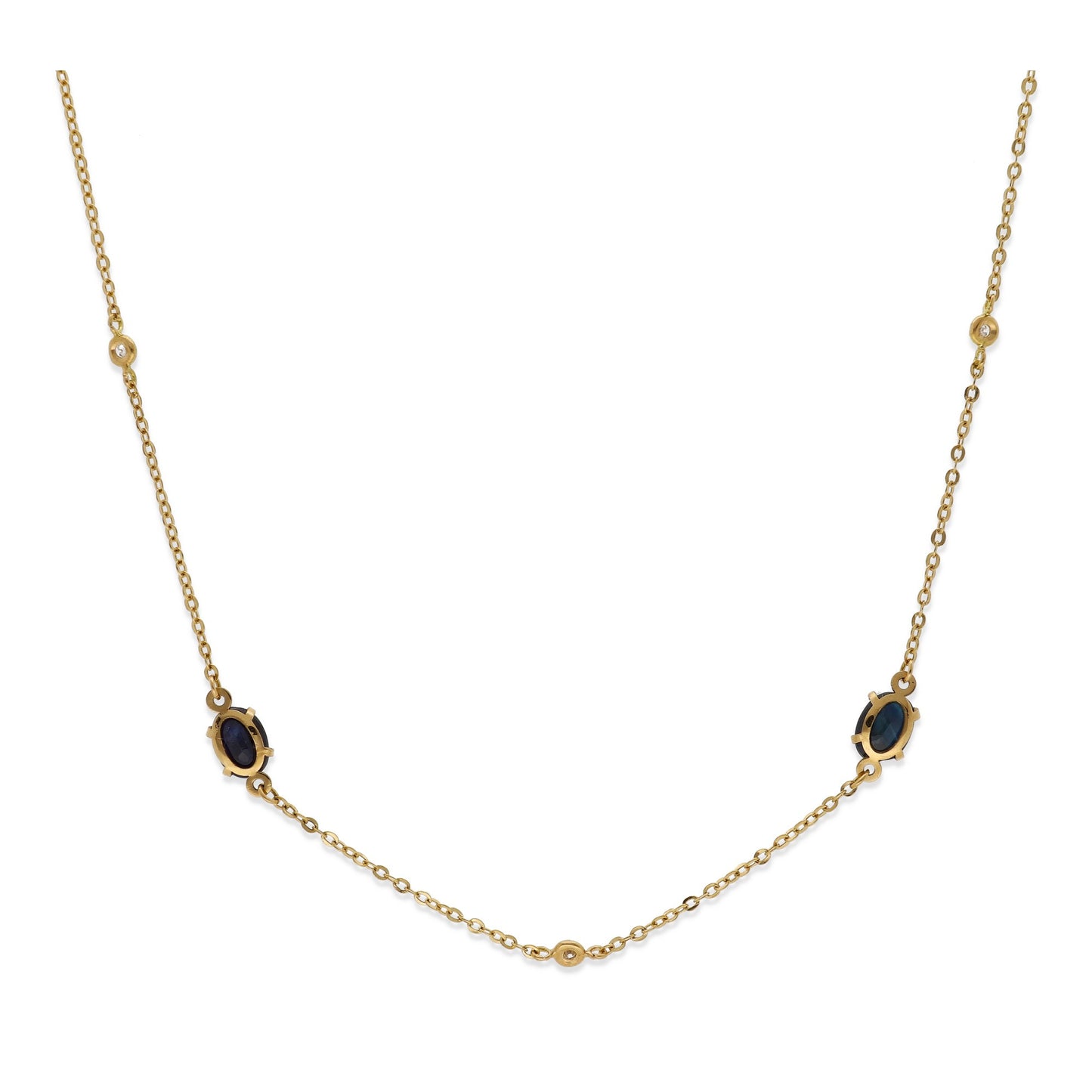 Collar Duo de Oro 18K con Zafiros y Diamantes