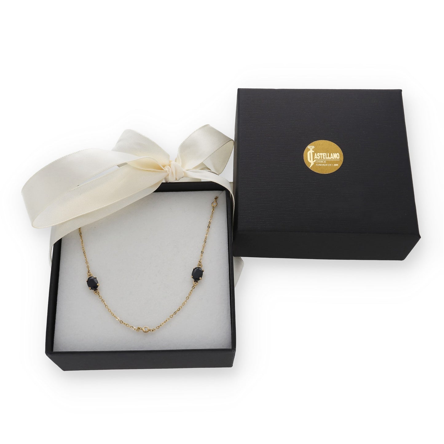 Collar Duo de Oro 18K con Zafiros y Diamantes