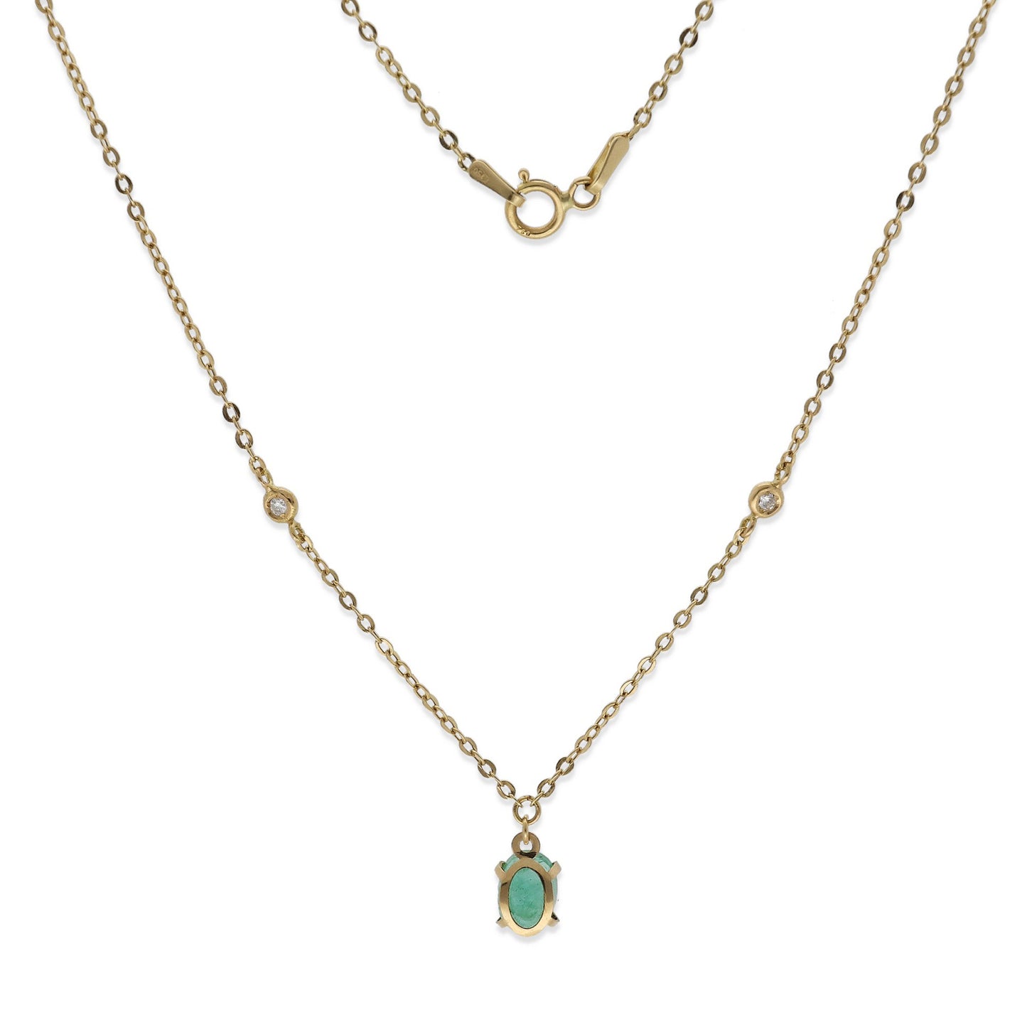 Collar Amelie de Oro 18K con Esmeralda y Diamantes
