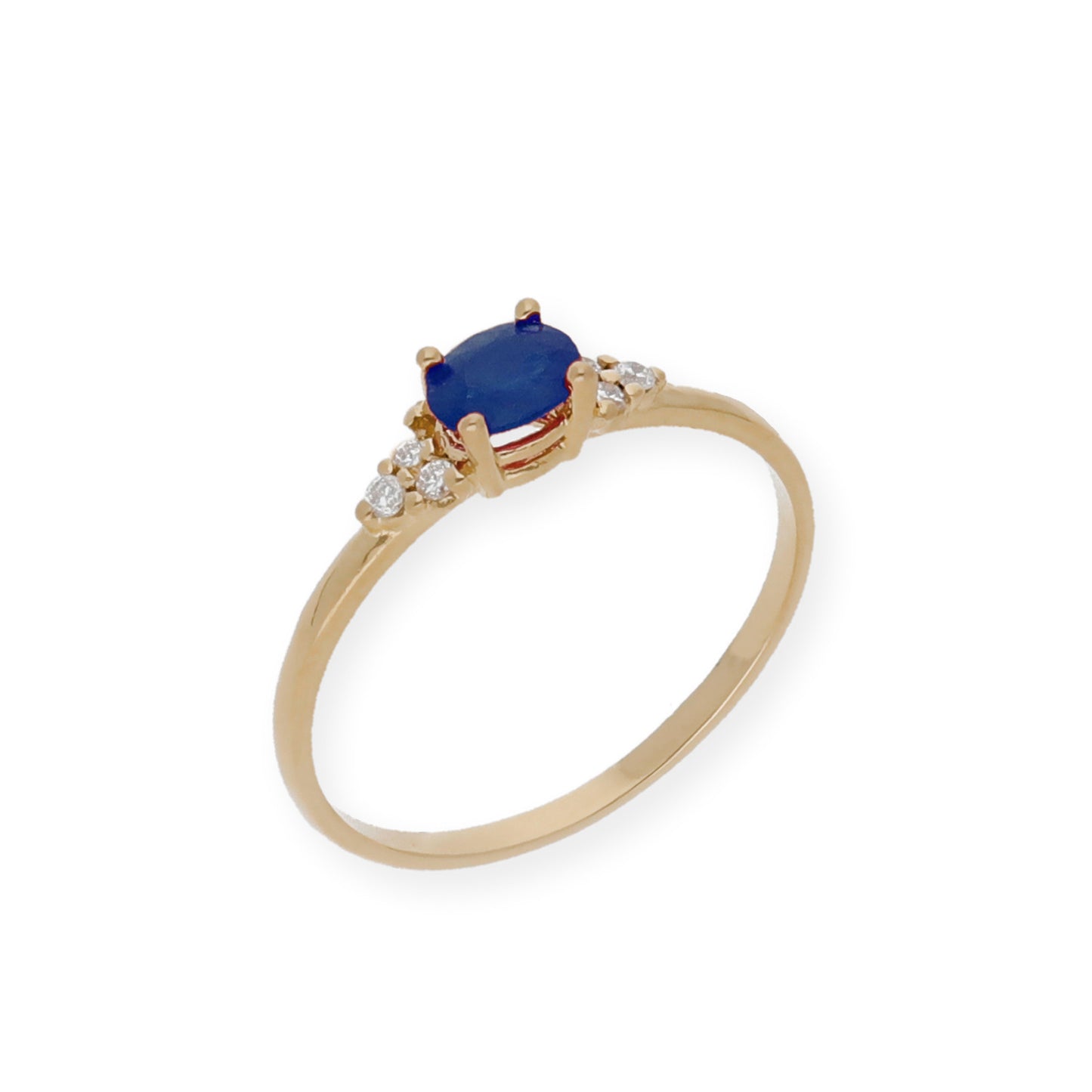 Anillo Diana Oro 18K con zafiro y tréboles de Diamantes