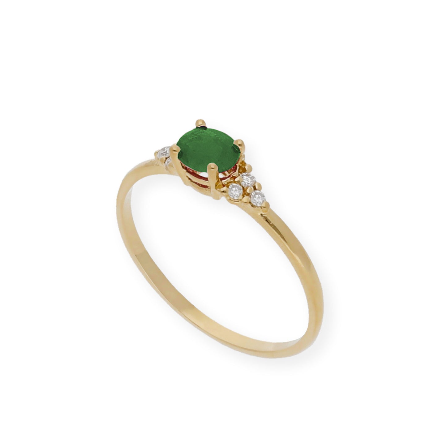 Anillo Diana Oro 18K con Esmeralda y Diamantes