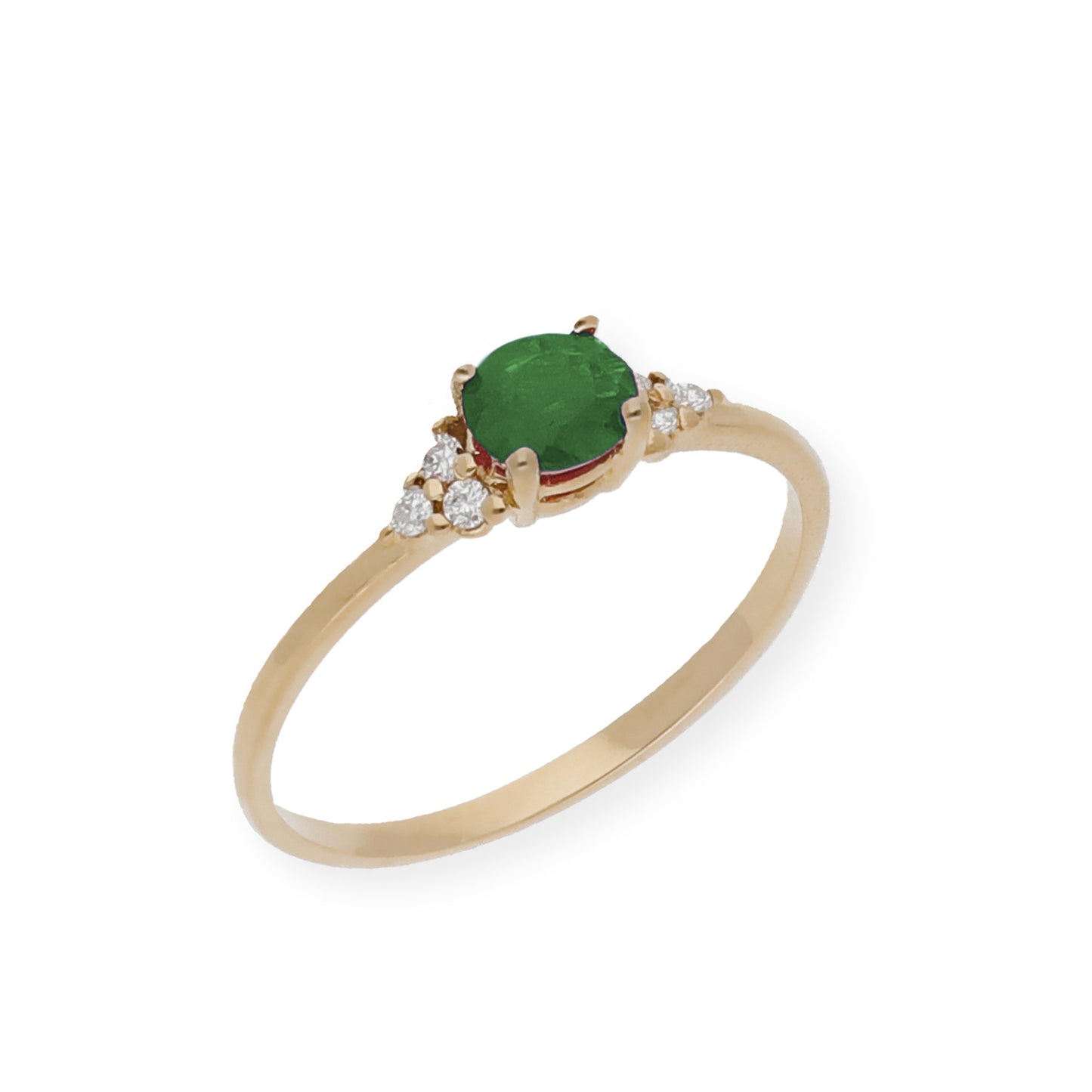 Anillo Diana Oro 18K con Esmeralda y Diamantes