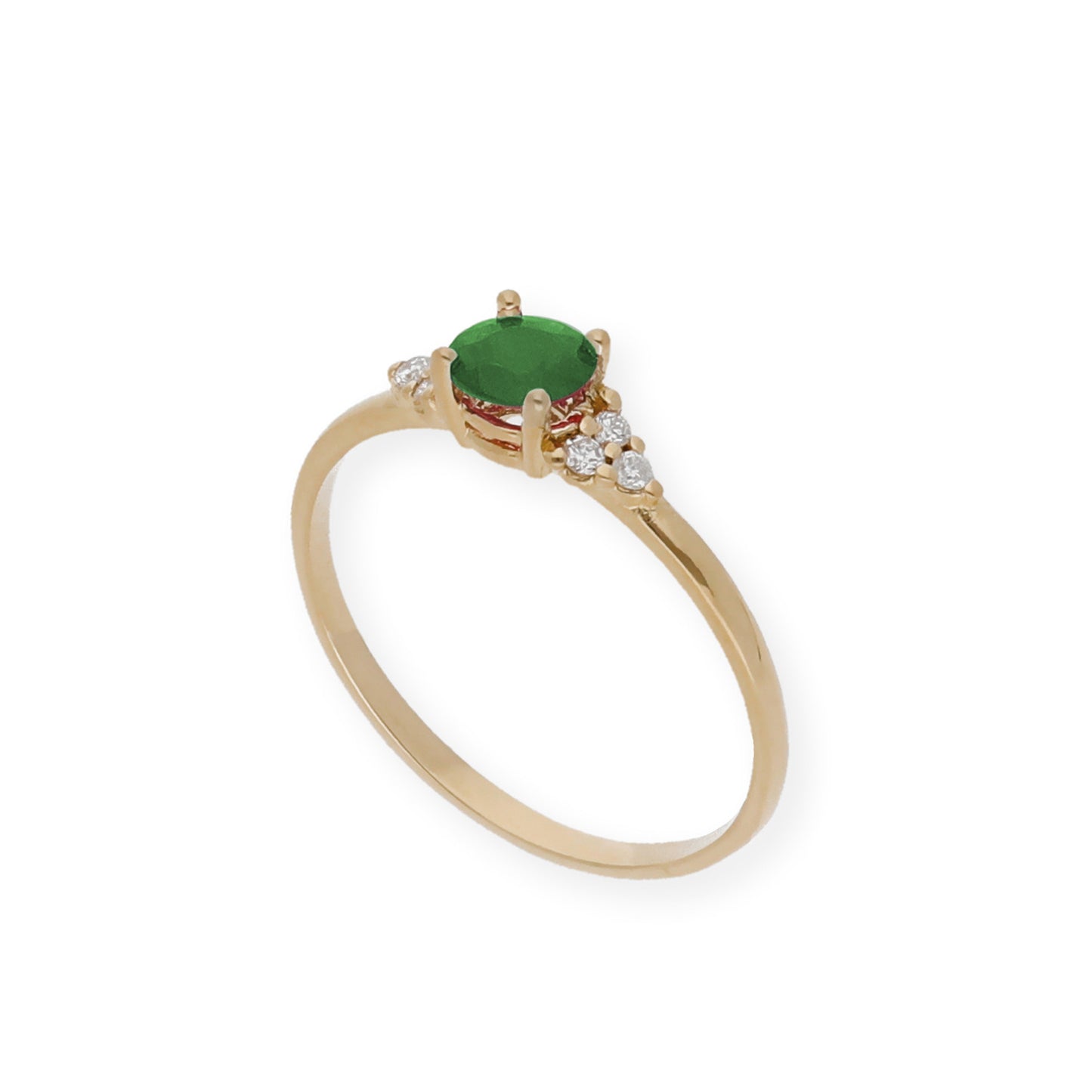 Anillo Diana Oro 18K con Esmeralda y Diamantes