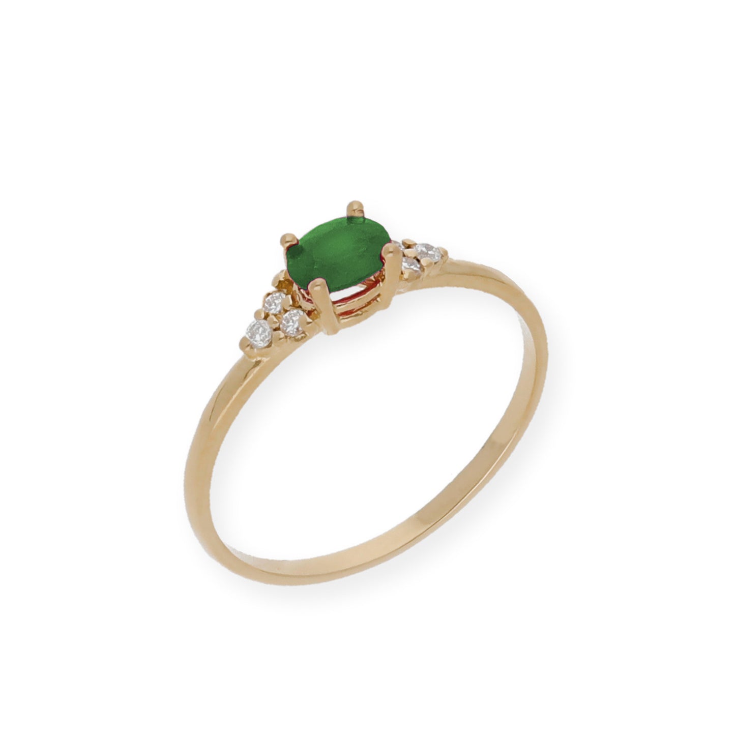 Anillo Diana Oro 18K con Esmeralda y Diamantes