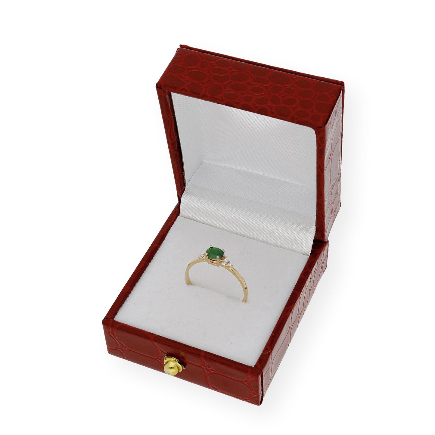 Anillo Diana Oro 18K con Esmeralda y Diamantes