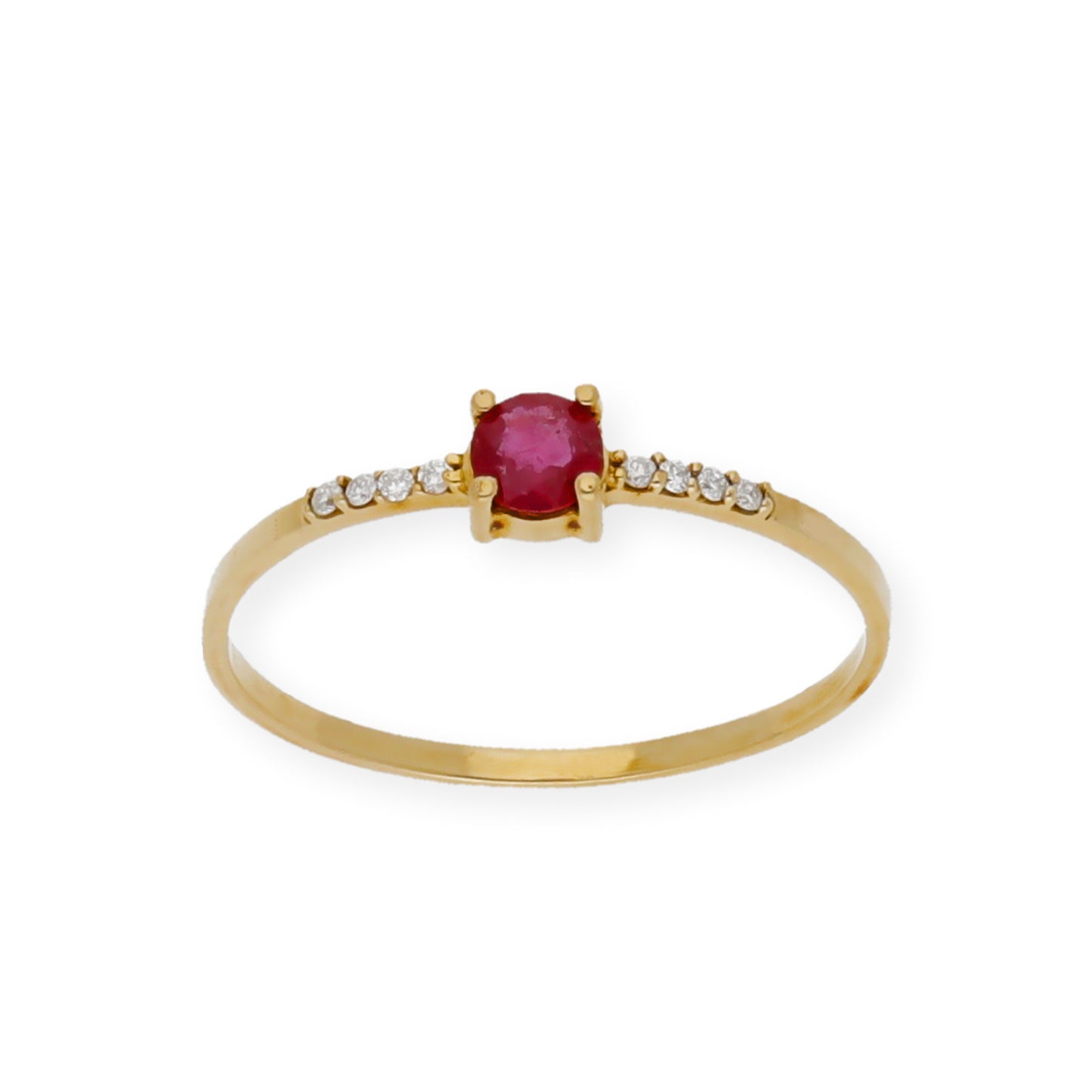 Anillo Chiara en Oro 18K con Rubí y Diamantes