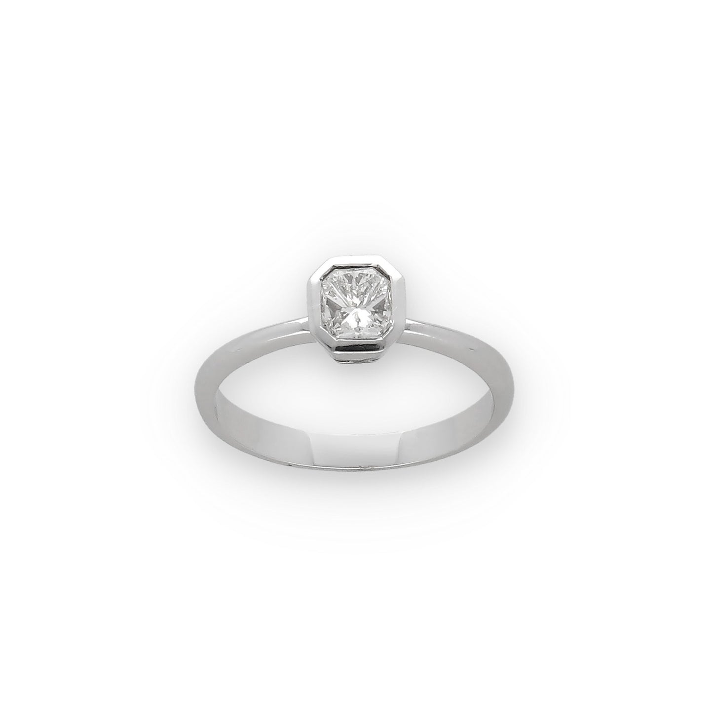 Anillo Jacqueline de Compromiso de Oro Blanco 18k con Diamante Central