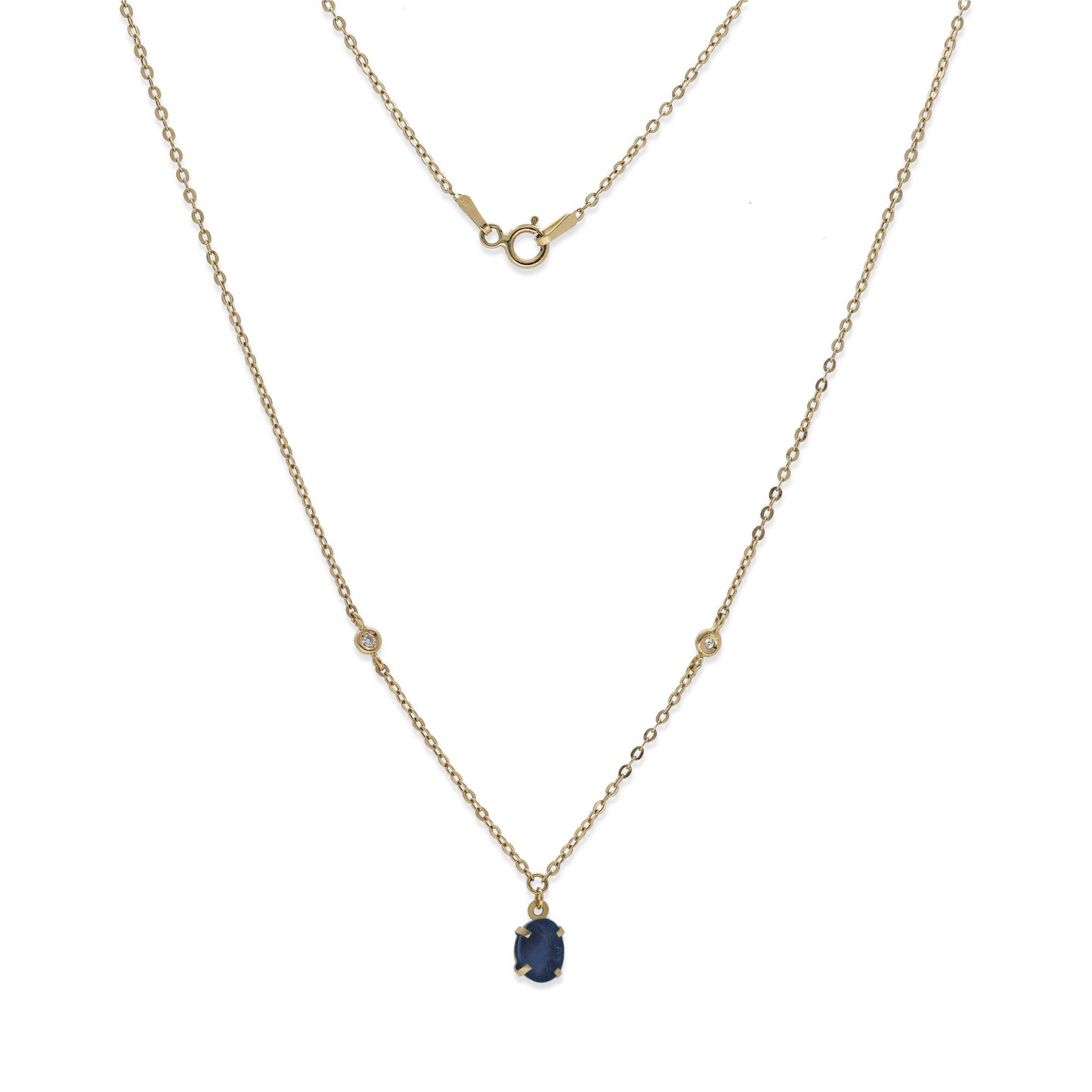 Collar Amelie de Oro 18K con Zafiro y Diamantes