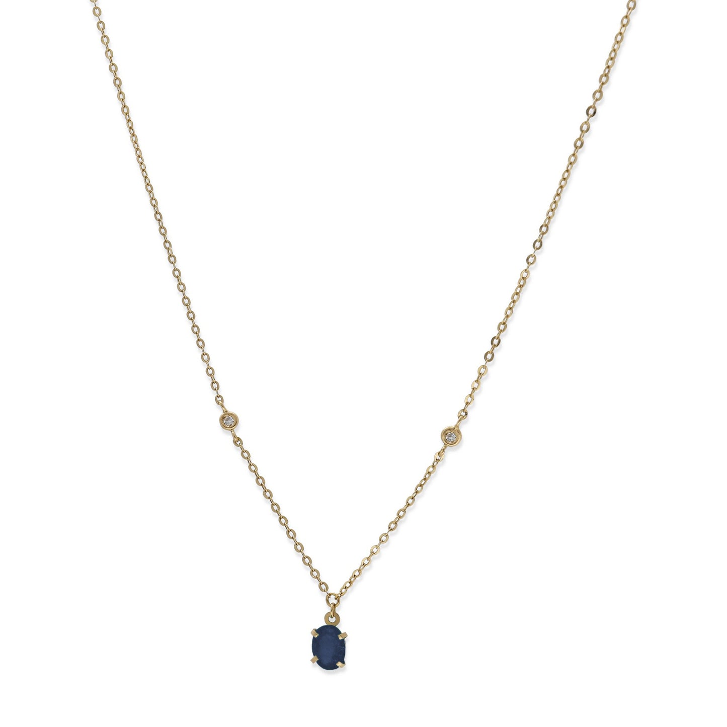 Collar Amelie de Oro 18K con Zafiro y Diamantes