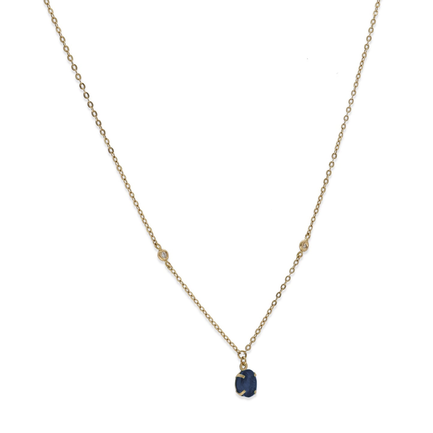 Collar Amelie de Oro 18K con Zafiro y Diamantes