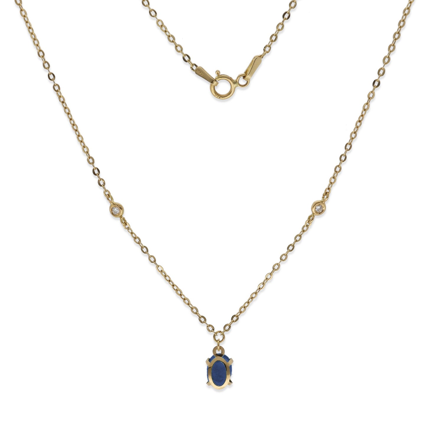 Collar Amelie de Oro 18K con Zafiro y Diamantes