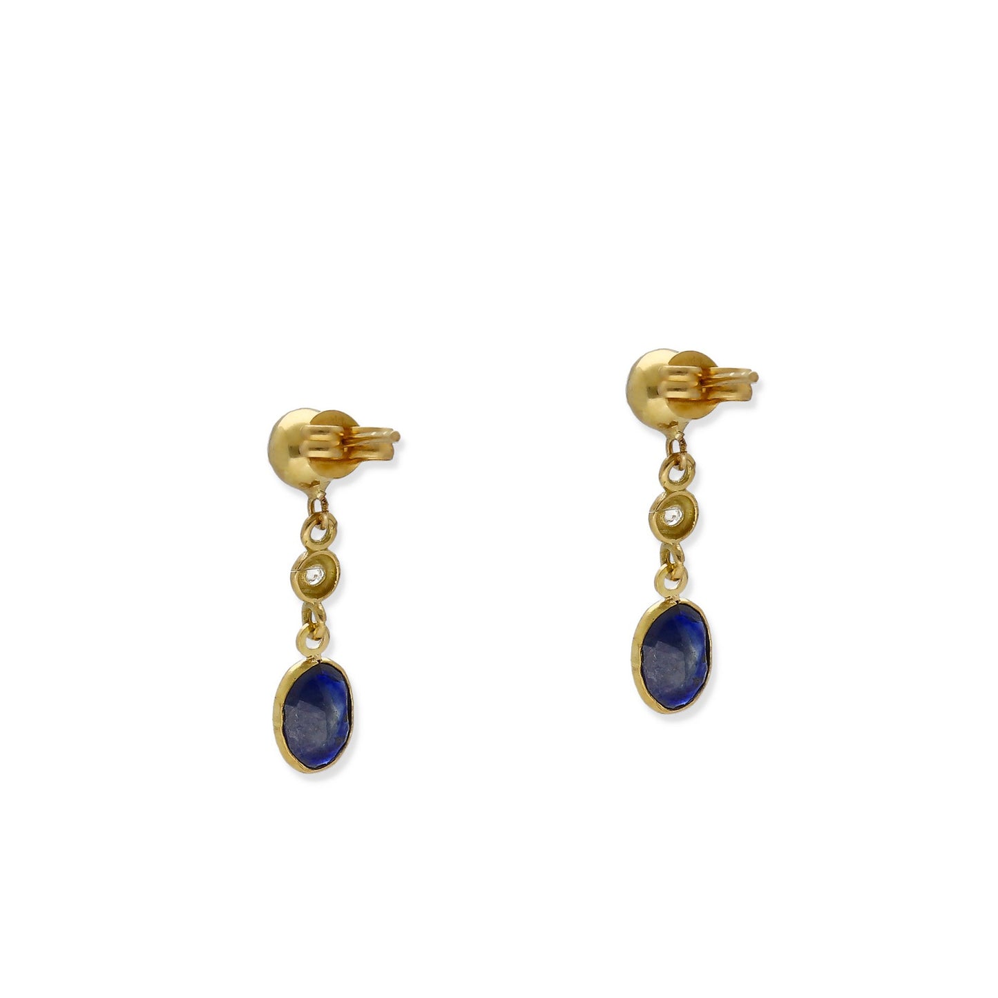 Pendientes Milú de Oro 18k con Diamantes y Zafiros