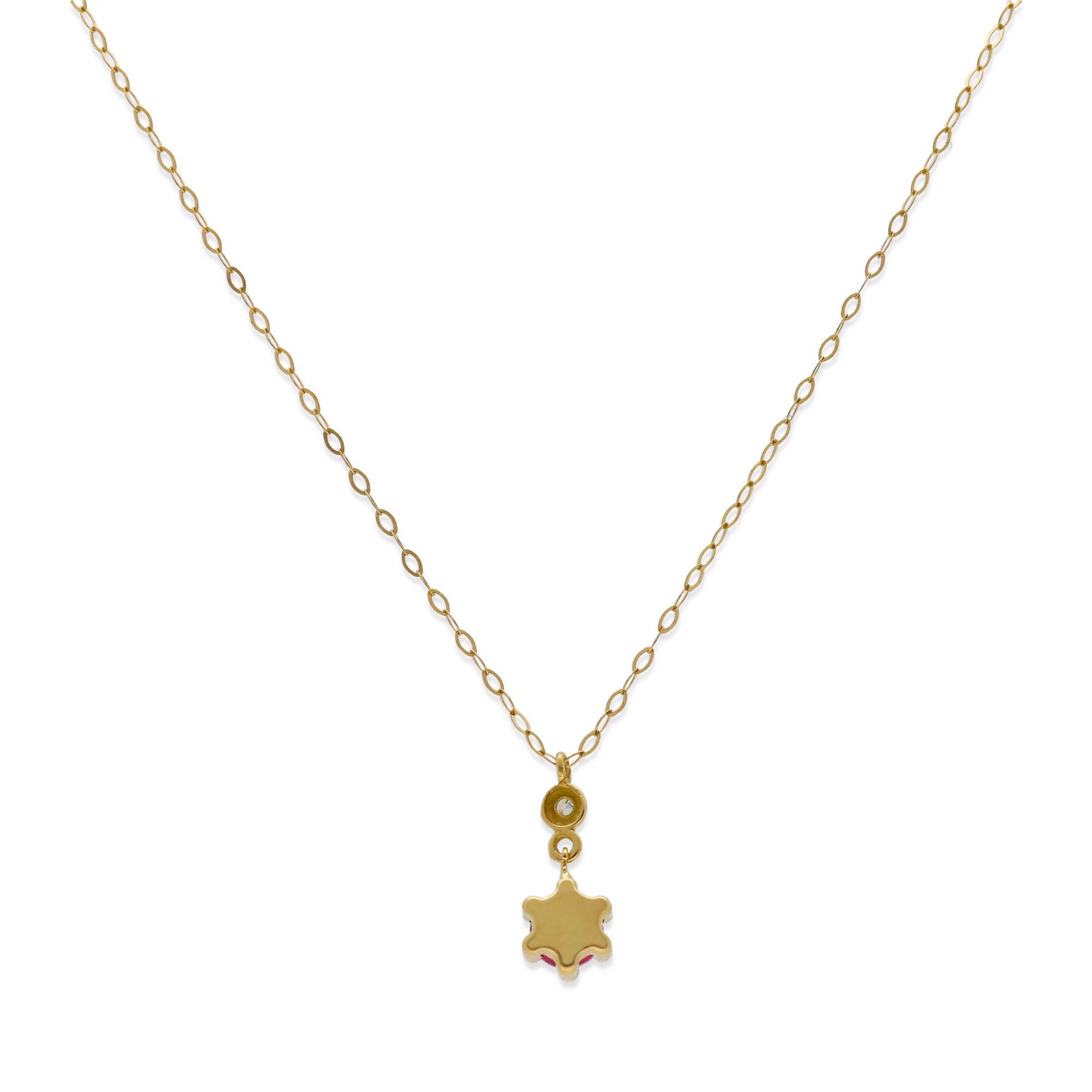 Collar con Colgante Mirai en Oro 18k con Rubí y Diamante