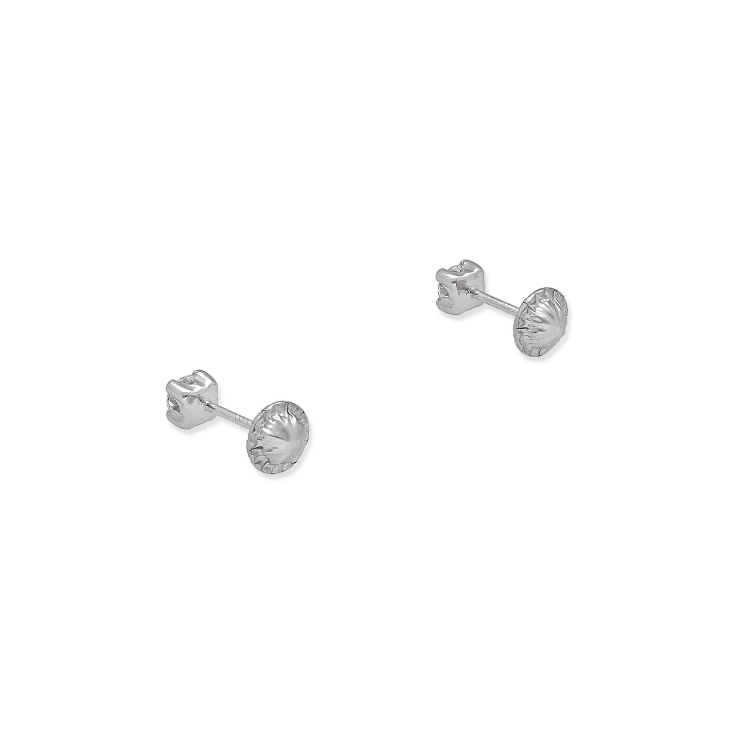 Pendientes de Oro Blanco 18k Garra Pequeña Cuadrada de Circonita