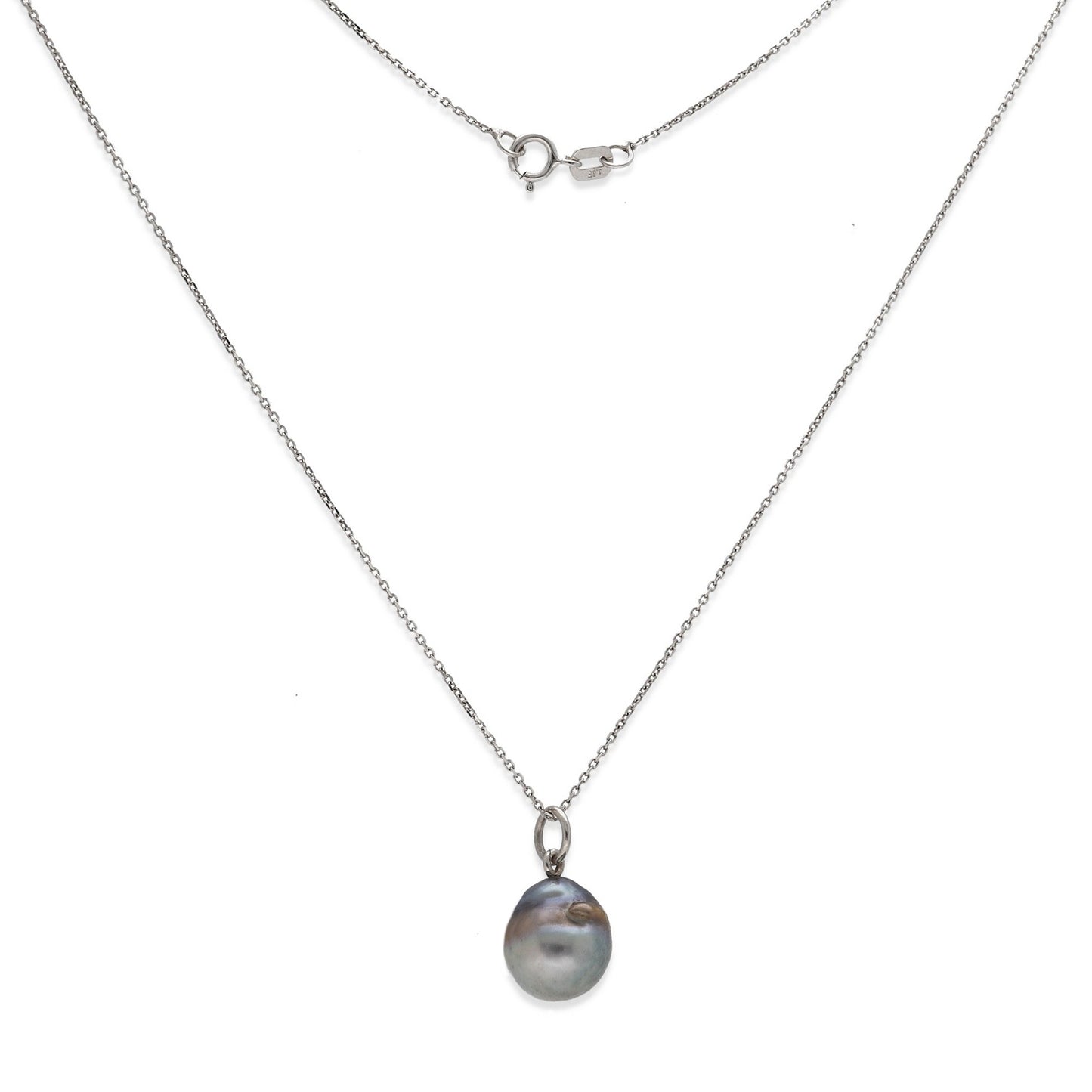 Collar con colgante Tulia en Oro Blanco 18k con Perla Tahití