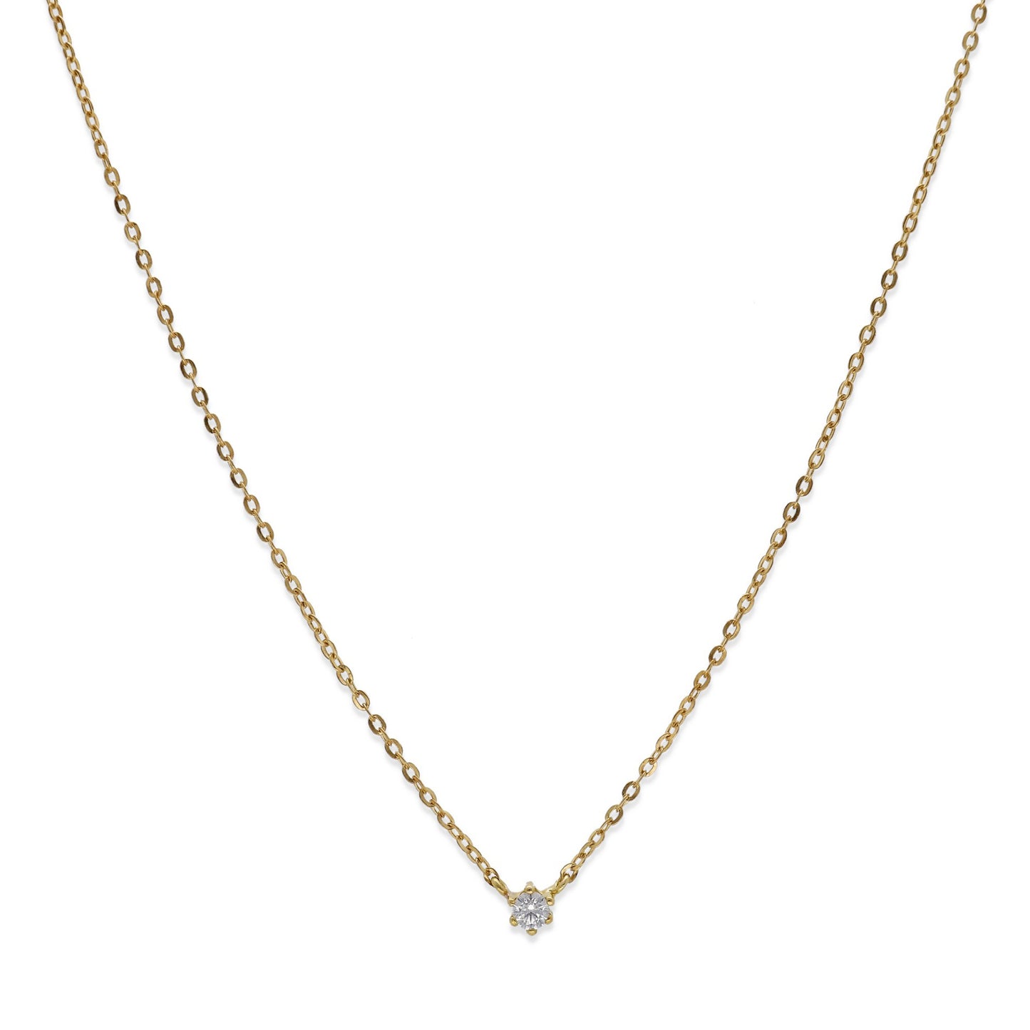 Collar con Colgante Glow en Oro 18K y Diamante Solitario