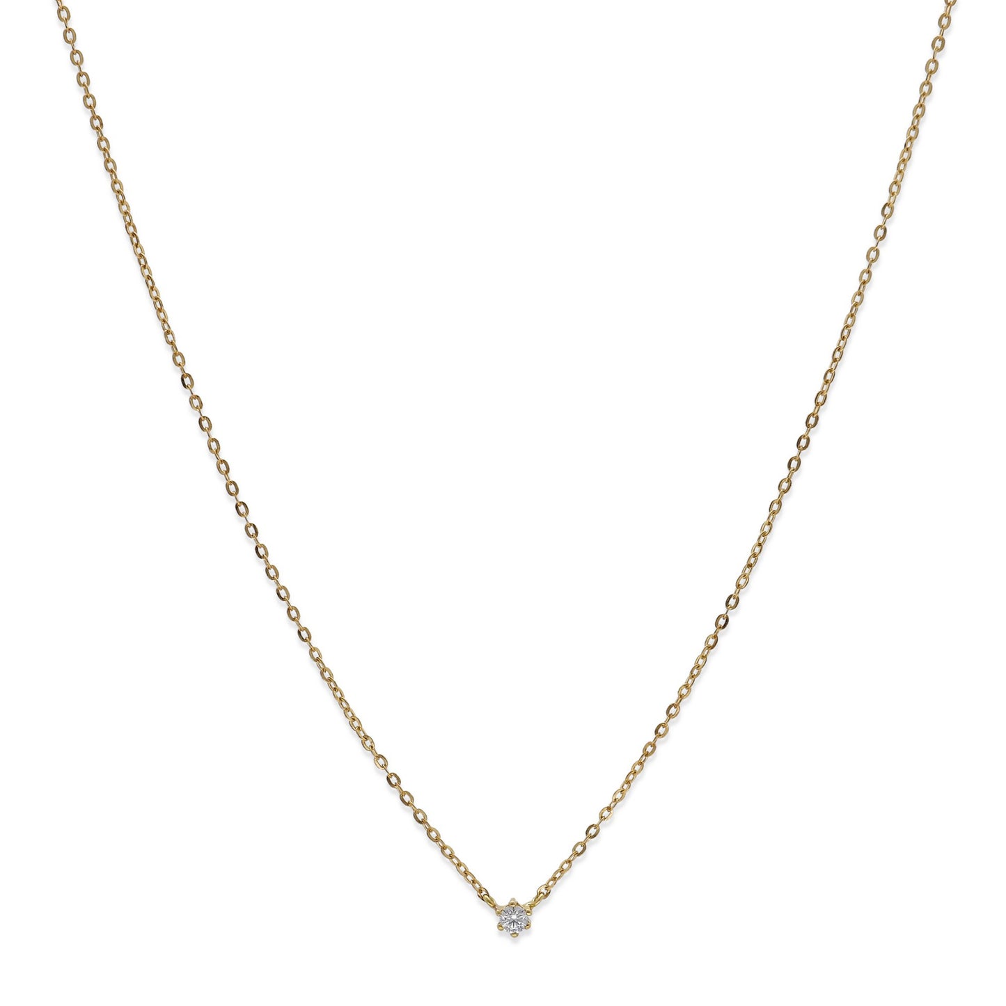 Collar con Colgante Glow en Oro 18K y Diamante Solitario