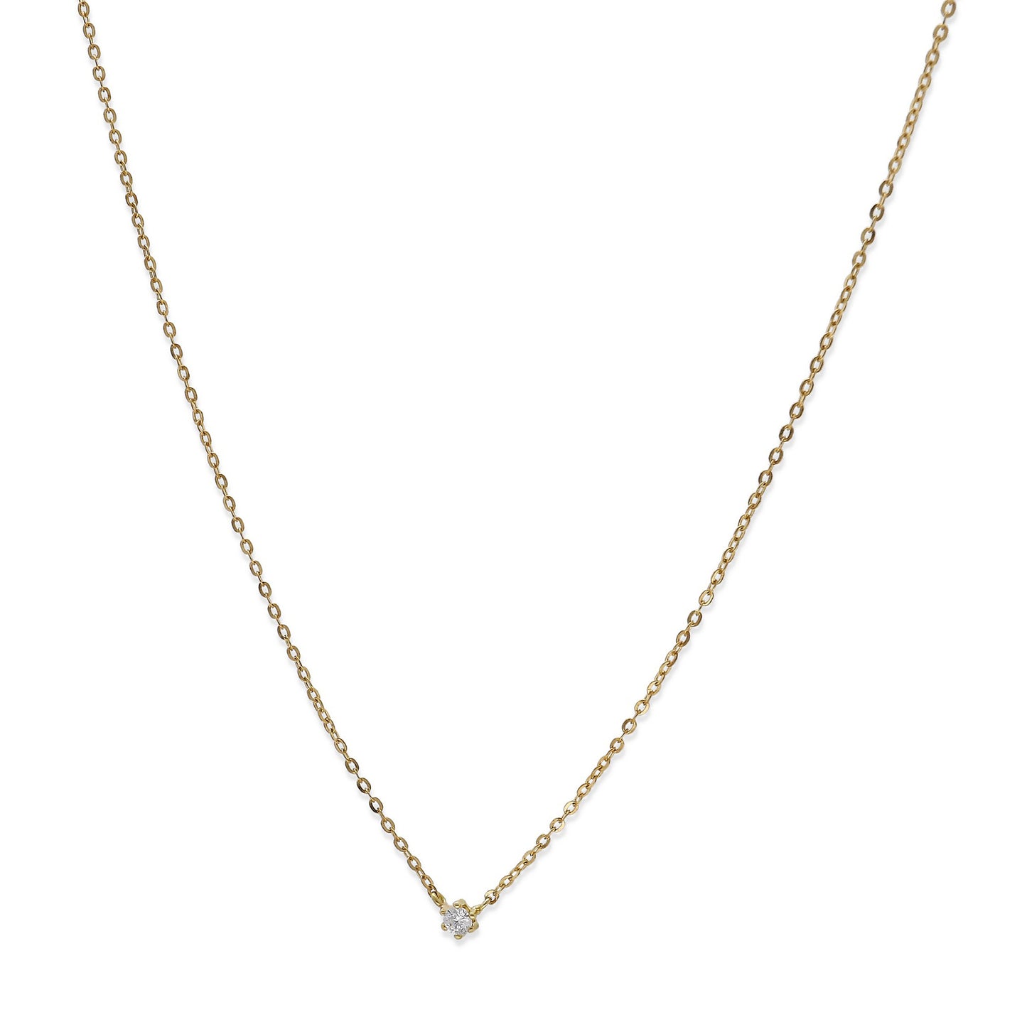 Collar con Colgante Glow en Oro 18K y Diamante Solitario