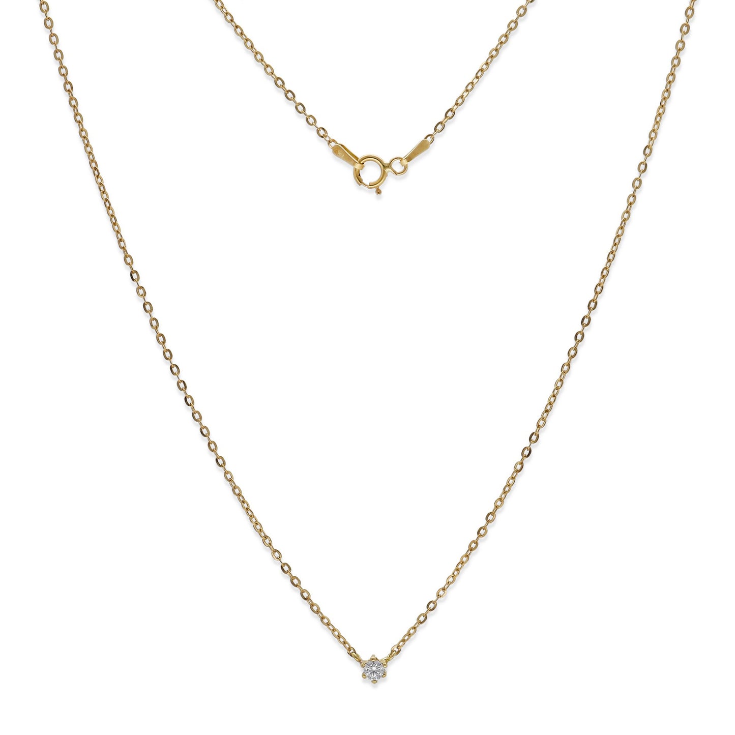 Collar con Colgante Glow en Oro 18K y Diamante Solitario