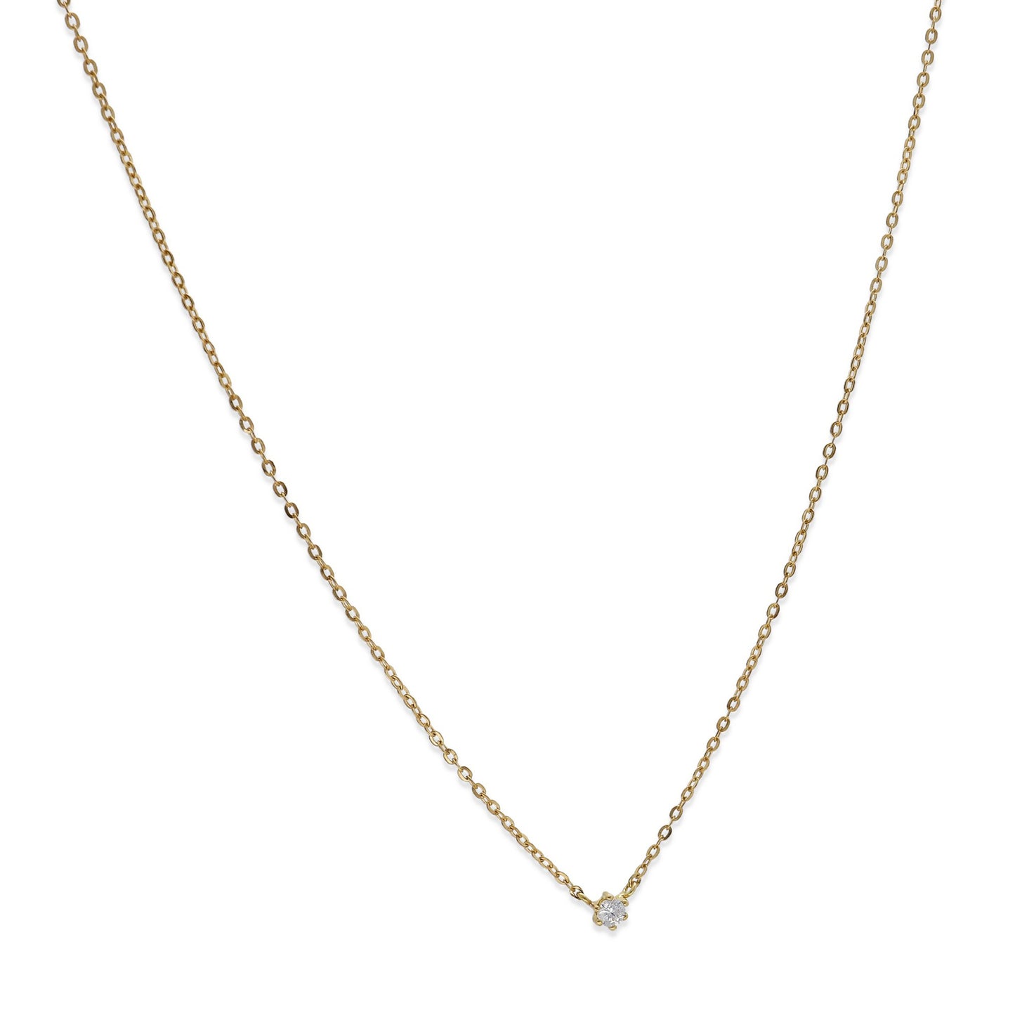 Collar con Colgante Glow en Oro 18K y Diamante Solitario