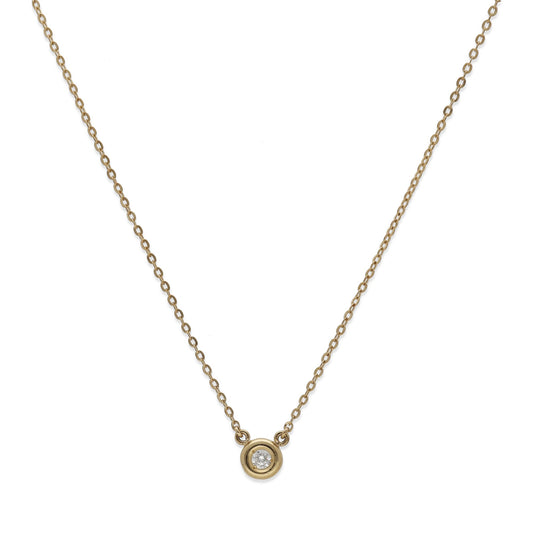 Collar con Colgante Eclat en Oro 18K con Diamante en Chatón