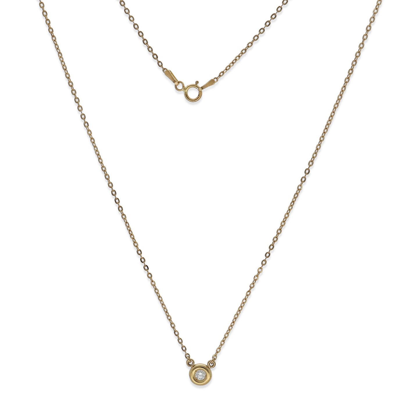 Collar con Colgante Eclat en Oro 18K con Diamante en Chatón