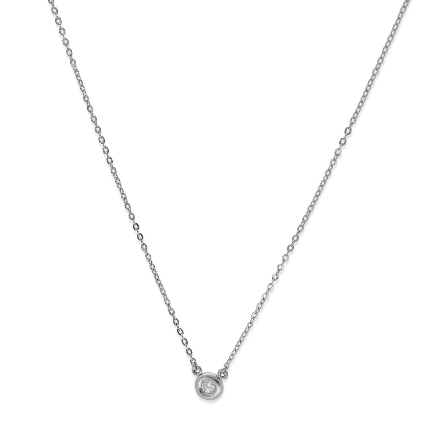 Collar con Colgante Eclat en Oro Blanco 18K con Diamante en Chatón