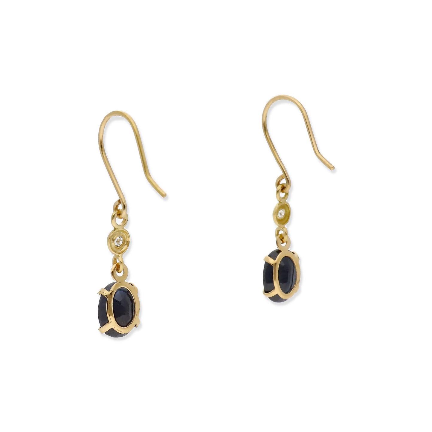 Pendientes Brenda en Oro 18K con Diamantes y Zafiros en Garra