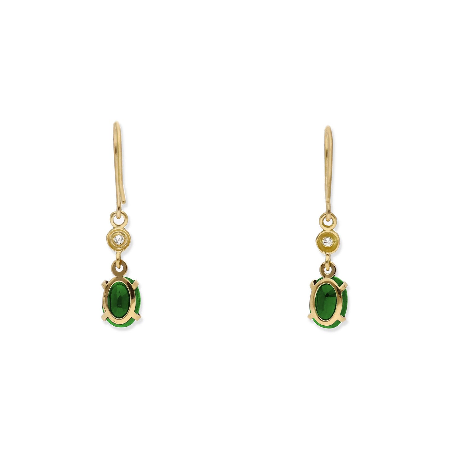 Pendientes Brenda en Oro 18K con Diamantes y Esmeraldas en Garra