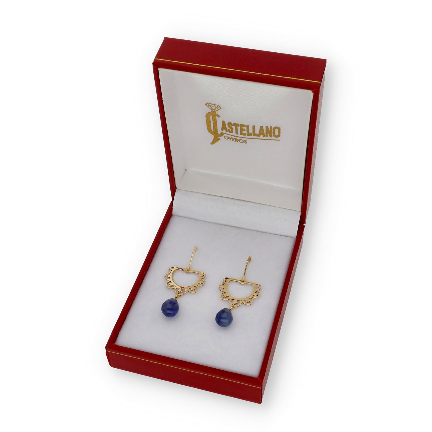 Pendientes Zoe en Oro 18K con Zafiros
