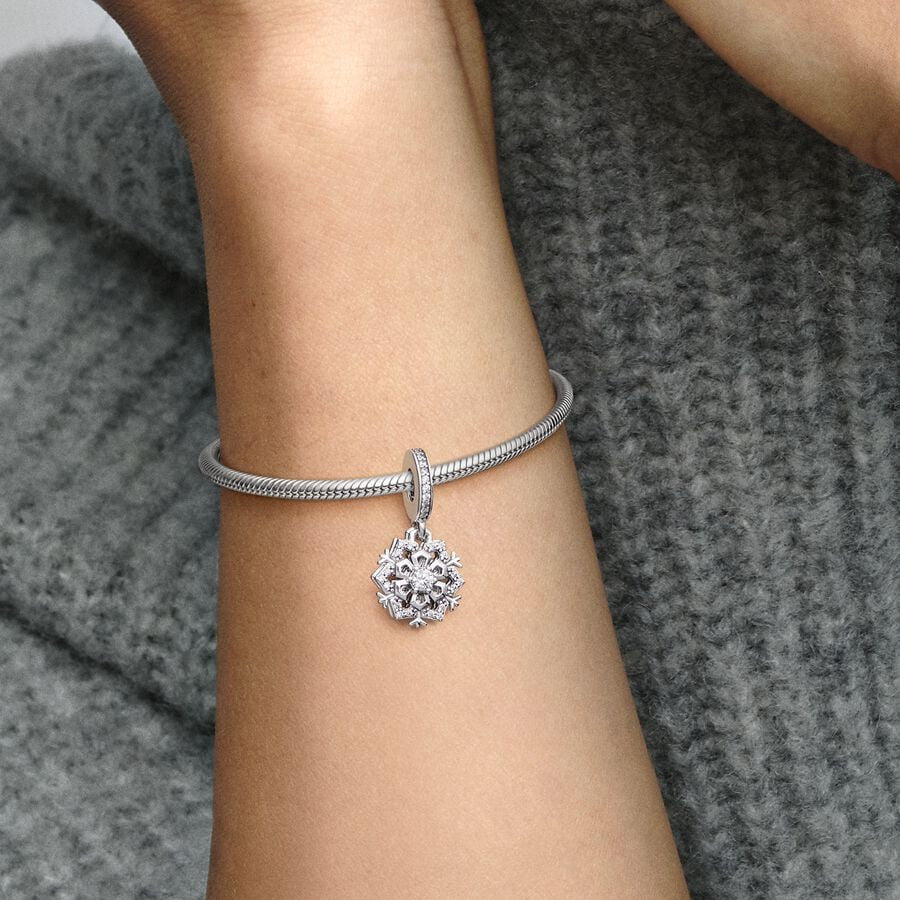 Charm Colgante Doble Copo de Nieve Brillante 792355C01