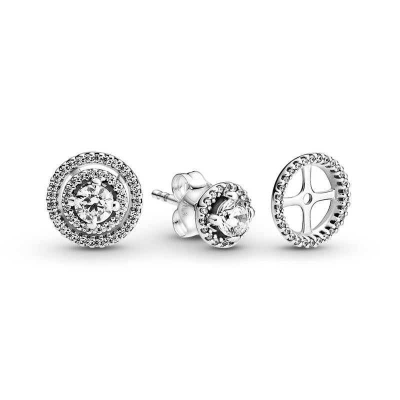 Pendientes Pandora plata Doble Halo Brillante 299411C01