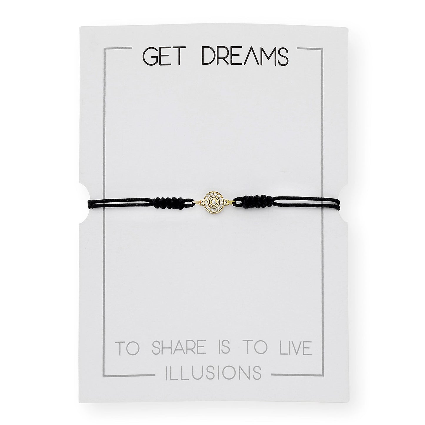 Pulsera Macramé de Oro de Ley con Diamantes y Diseño Circular