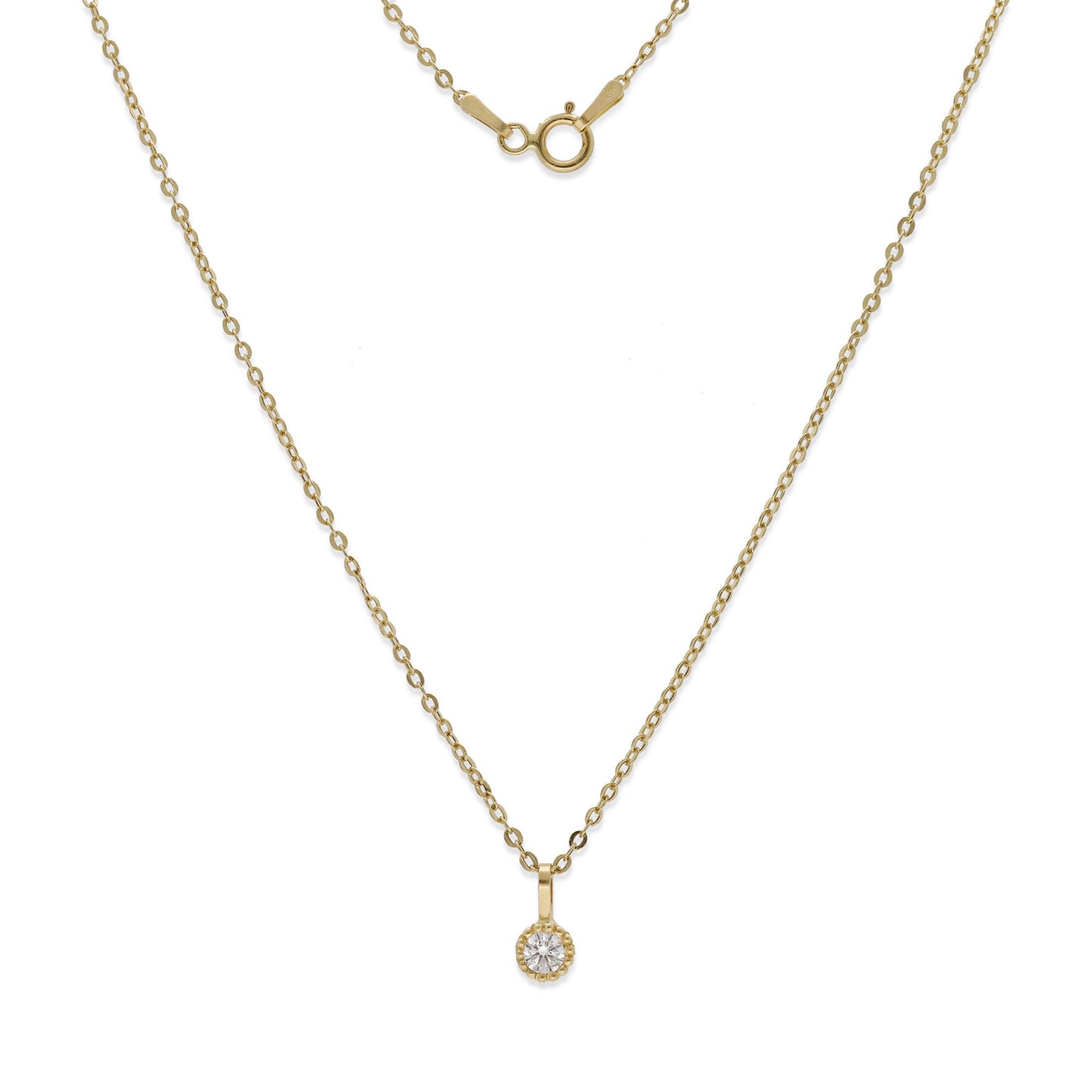 Collar con Colgante Milán en Oro 18K con Diamante Central